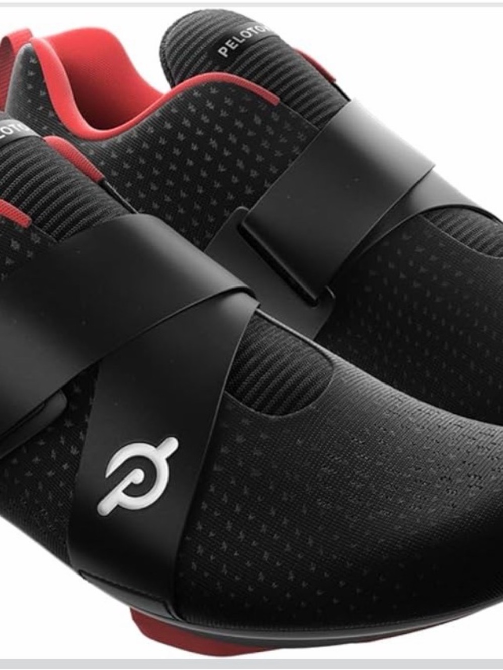 Peloton Black Cycling Shoes with Red Accents